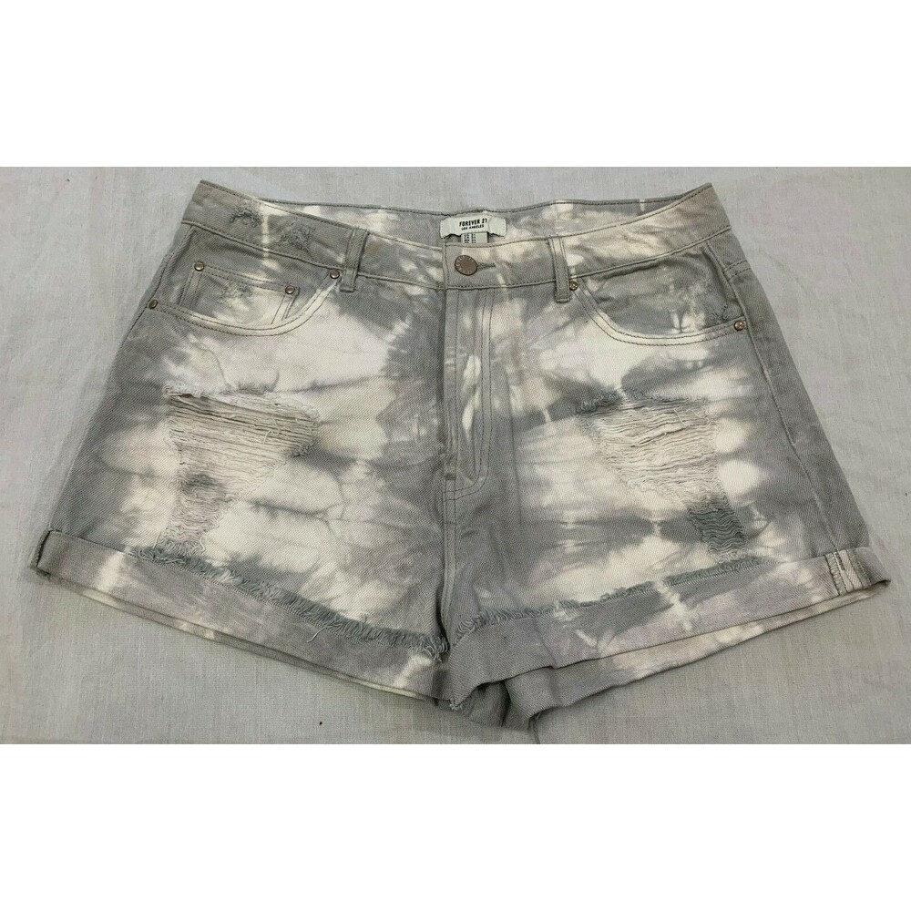 FOREVER 21 LOS ANGELES WOMENS JEANS SHORTS DISTRESSED SIZE 31